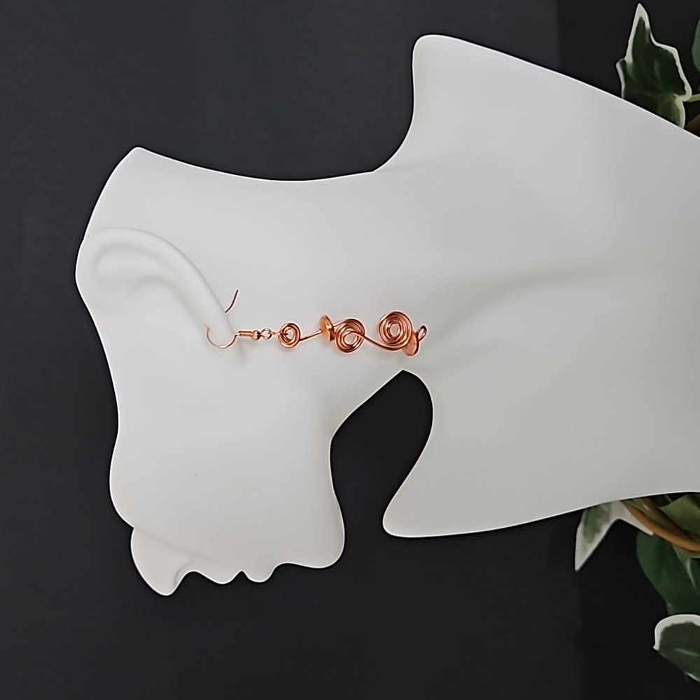 Copper Wire Spiral Earrings